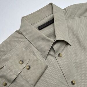 AXIS Men Tan Long Sleeve Button Down Shirt Size L Business Casual Office Classic